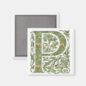 Aimant P Monogramme floral orné (Recto/Verso)