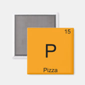 Aimant P - Pizza Funny Chimie Élément Symbole T-shirt (Recto/Verso)