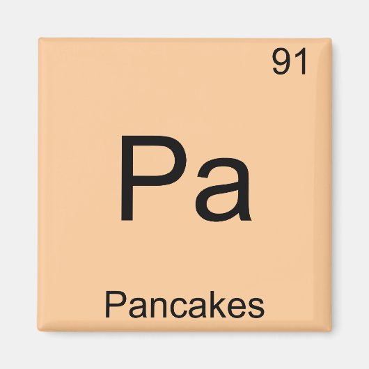 Aimant Pa - Pancakes Funny Chimie Élément Symbole Tee (Devant)