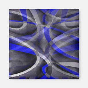 Aimant Pa Royal Blue et Gris Groovy des Années 80 à Ligne