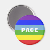 Aimant Pace - Peace - Peace - Rainbow Color Arc-en-ciel (Recto/Verso)