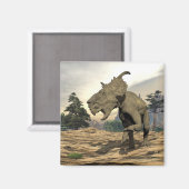 Aimant Pachyrhinosaurus dinosaure rugissement - rendu 3D (Recto/Verso)