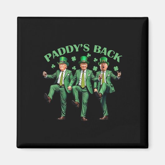 Aimant Paddy's Back Jour de la Saint Patrick Danser Trump (Devant)