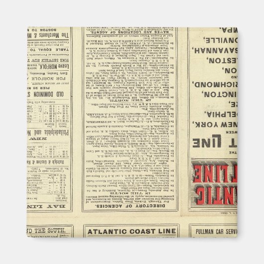 Aimant Page de texte Ligne côtière atlantique (Devant)