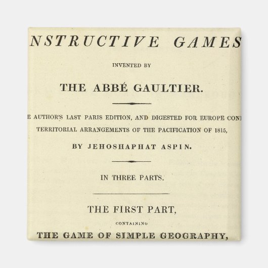 Aimant Page de titre Cours complet de géographie (Devant)