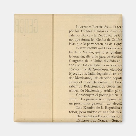 Aimant Page de titre de 1874 Atlas du Mexique (Devant)