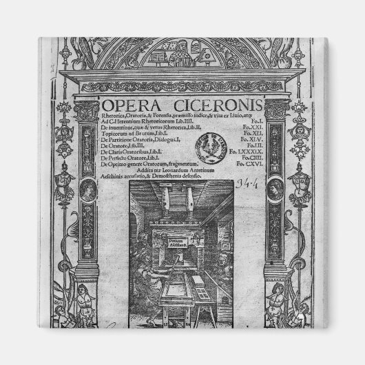 Aimant Page de titre de 'Opera Ciceronis', publié 1520 (Devant)