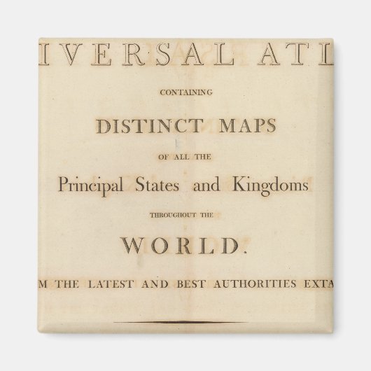 Aimant Page de titre du nouvel atlas universel (Devant)
