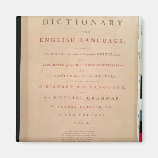 Aimant Page de titre du volume I de l'anglais (Devant)