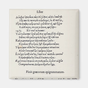 Aimant Page des épigrammes grecs par Angelo Poliziano,