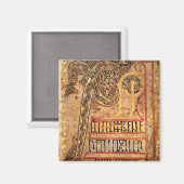 Aimant Page initiale des évangiles de Lichfield, c.720 (Recto/Verso)