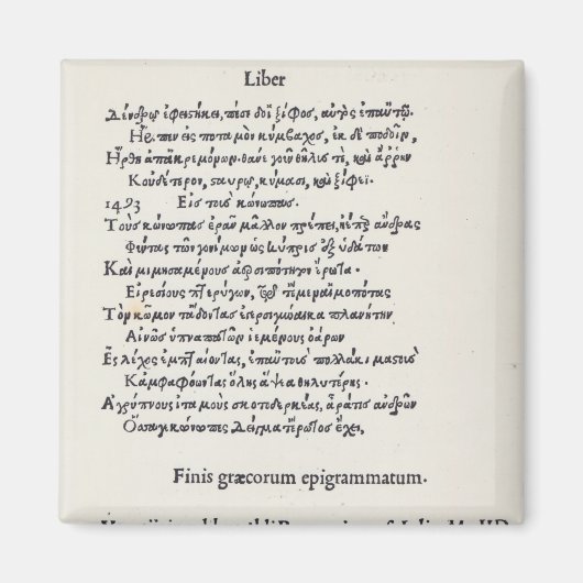 Aimant Page of Greek Epigrammes par Angelo Poliziano, 149 (Devant)