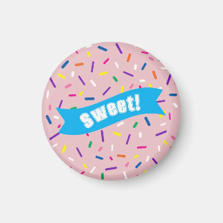 Aimant Pailles rose pâle badge 'Sucré !'