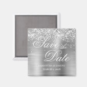 Aimant Paillettes Argentées Enregistrer La Date (Recto/Verso)