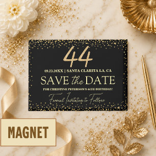 Aimant Paillettes d'Or Noir 44e Anniversaire Enregistrer 