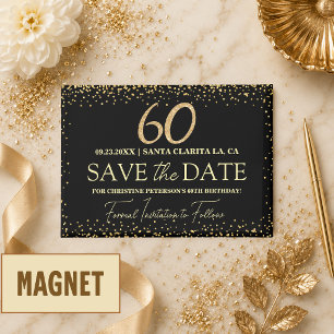 Aimant Paillettes Or Noir 60e Anniversaire Enregistrez la