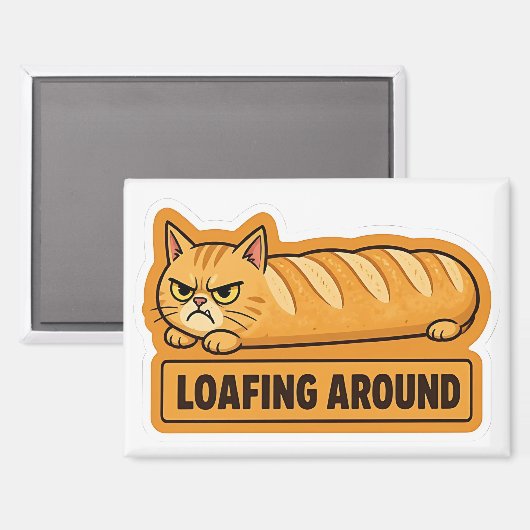 Aimant Pain de chat drôle à traîner (Recto/Verso)