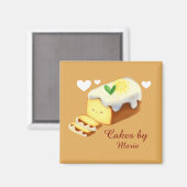Aimant Pain De Gâteau Au Citron Avec Glace (Recto/Verso)