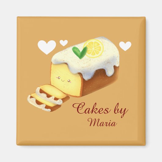 Aimant Pain De Gâteau Au Citron Avec Glace (Devant)