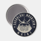 Aimant Pain de sucre Mountain Maine Ski Vintage Souvenirs (Recto/Verso)