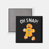 Aimant Pain d'épices Homme Oh Snap Noël Funny Cookie Bak (Recto/Verso)