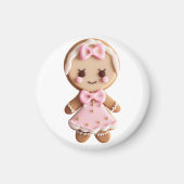 Aimant Pain d'épices/Poupée-Bébé\Bow rose\Aimant (Devant)