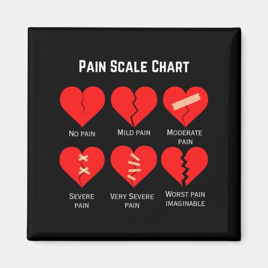 Aimant Pain Scale Chart Design For Funny Valentines Day  (Devant)