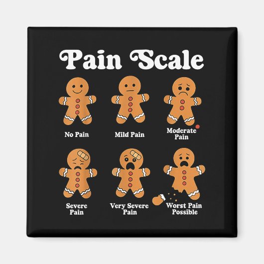 Aimant Pain Scale Funny Gingerbread Christmas Nurse Pain  (Devant)