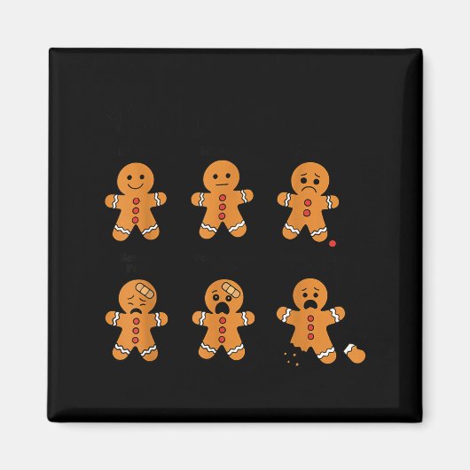 Aimant Pain Scale Funny Gingerbread Man Christmas Nurse H (Devant)