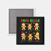 Aimant Pain Scale Funny Gingerbread Man Christmas Nurse H (Recto/Verso)