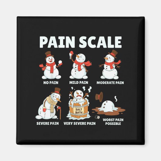 Aimant Pain Scale Snowman Xmas Funny Nurse Christmas Icu (Devant)