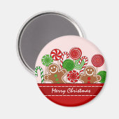Aimant Pains d'épices de Noël rouge mignon (Recto/Verso)
