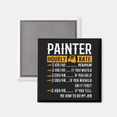 Aimant Painter Hourly Rate Funny Painter (Recto/Verso)