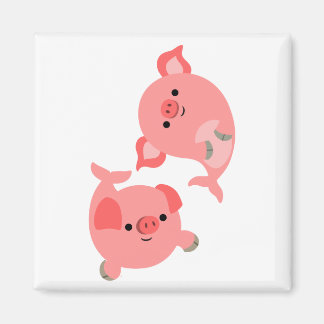 Aimant Paire mignonne de cochons de carbone
