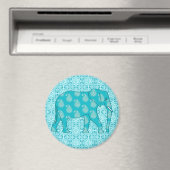 Aimant Paisley - bleu turquoise et aqua (In Situ (Lave-vaisselle))