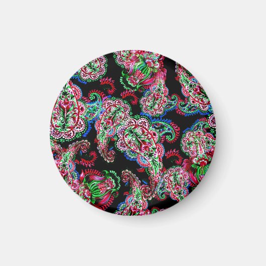 Aimant Paisley Floral Pattern, Ethnic Arrière - plan. (Devant)