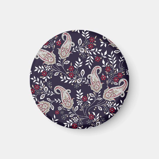 Aimant Paisley indien traditionnel, motif sans soudure. (Devant)