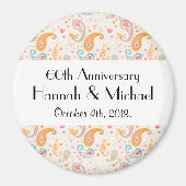 Aimant Paisley Motif, Persian Paisley, Anniversaire (Devant)