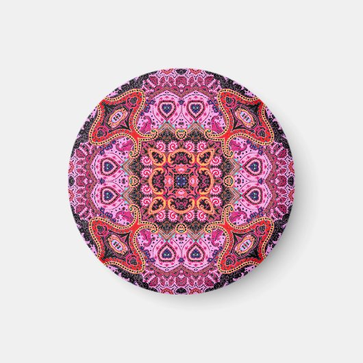 Aimant Paisley multicolore, design d'impression d'écharpe (Devant)