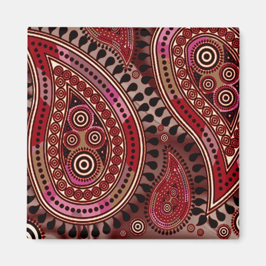 Aimant "Paisley Supreme" rouge foncé par Cheryl Daniels (Devant)