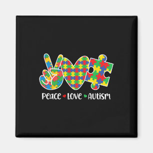 Aimant Paix Amour Autisme En Avril Nous Portons Du Bleu A