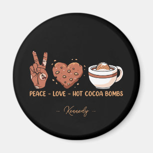 Aimant Paix - Amour - Bombes de cacao chaud
