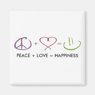 Aimant Paix + Amour = bonheur