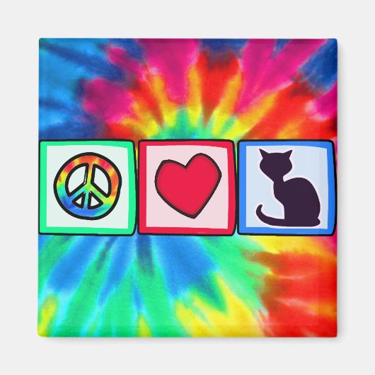 Aimant Paix, Amour, Chats (Devant)