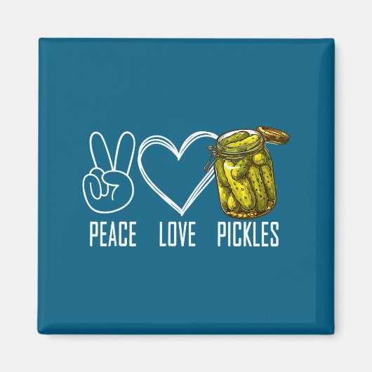 Aimant Paix Amour Ckles Pot Rétro De Ckles Tranchées Drôl (Devant)