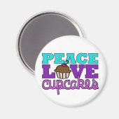 Aimant Paix, Amour & Cupcakes ! (Recto/Verso)