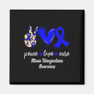 Aimant Paix Amour Cure Ataxie Télangiectasie Ruban Bleu 