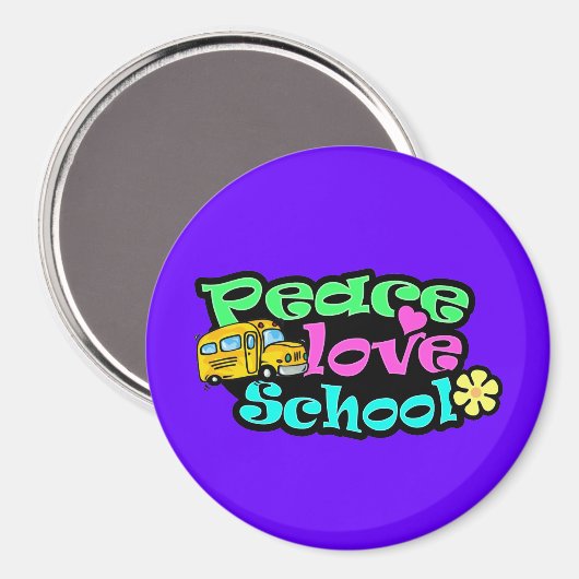 Aimant Paix, Amour, École; Rétro (Recto/Verso)