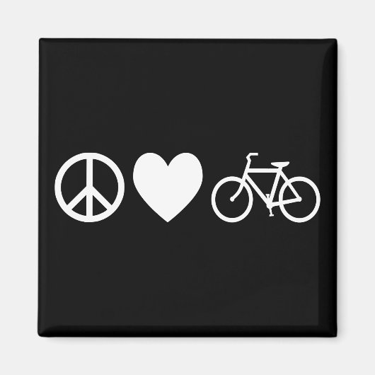 Aimant Paix Amour et Bicyclettes (Devant)