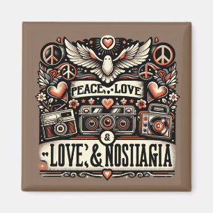 Aimant Paix, amour et nostalgie : Citation de la typograp